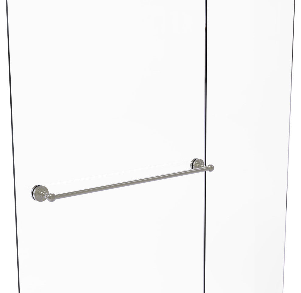 Waverly Place 30" Shower Door Towel Bar, Satin Nickel