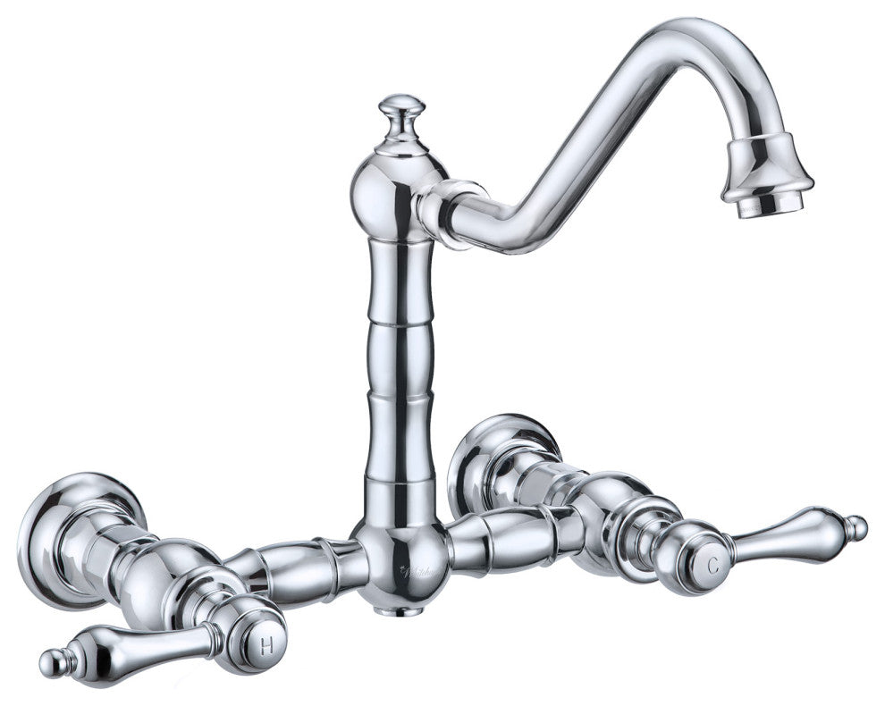 Vintage III Plus Wall Mount Faucet With a Long Traditional Swivel Spout, Lever