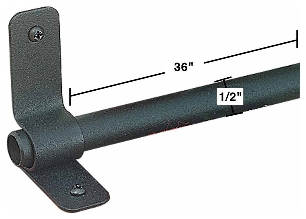 Black Brass Carpet Runner Rod Set for Staircase 39 5/8" L Rust Resistant Tubes