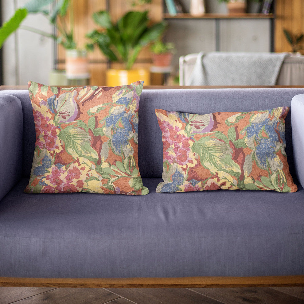 Plutus Multi-Color Garden Floral Luxury Throw Pillow, 20"x30"
