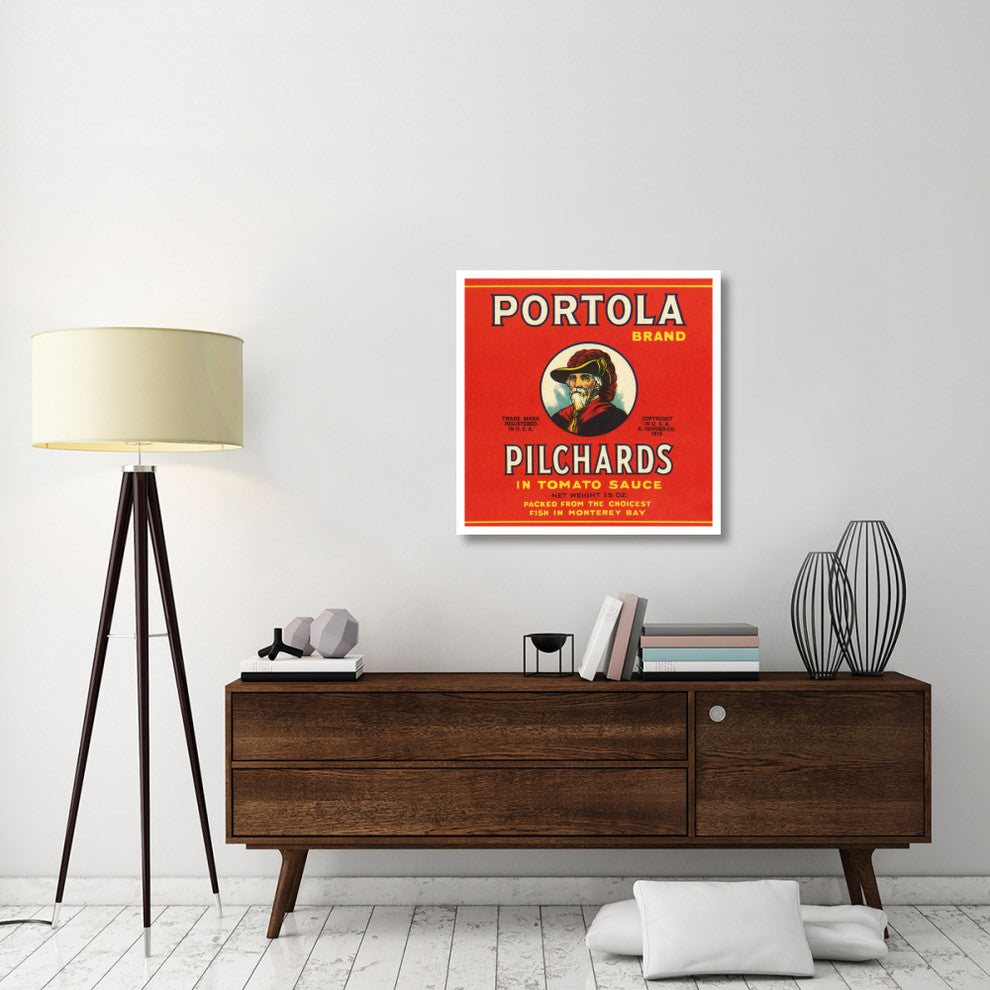 "Portola Brand Pilchards" Digital Paper Print by Retrolabel, 32"x32"