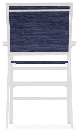Bazza Sling Balcony Height Stackable Outdoor Stool, Collect Indigo/Snow