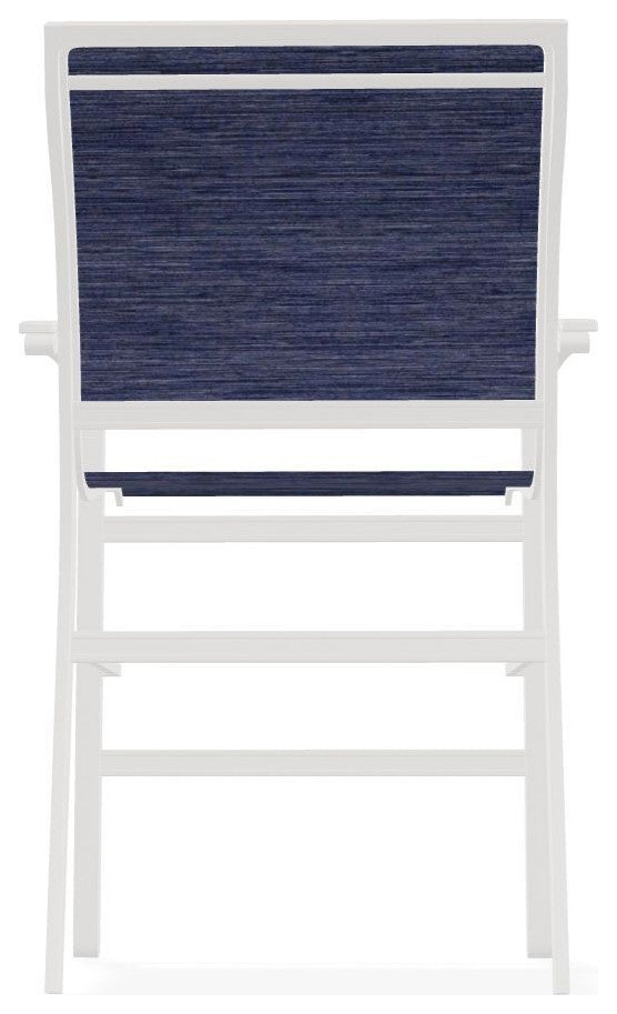 Bazza Sling Balcony Height Stackable Outdoor Stool, Collect Indigo/Snow
