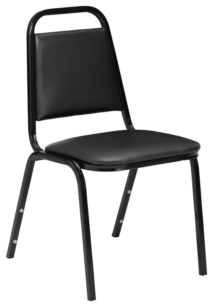 NPS 9100 Vinyl Stack Chair, Black Seat/Black Sandtex Frame