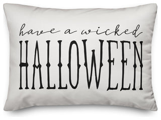 Have a Wicked Halloween White 14"x20" Throw Pillow Cover