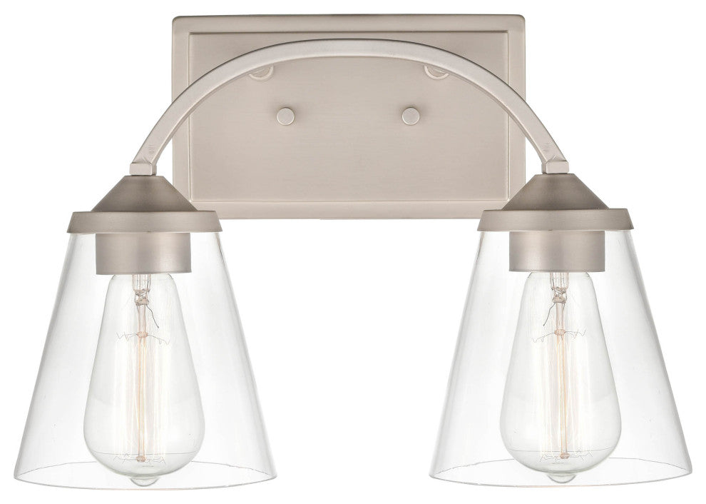 Josleen 2 Light 14 in. Satin Nickel Bathroom Vanity Light