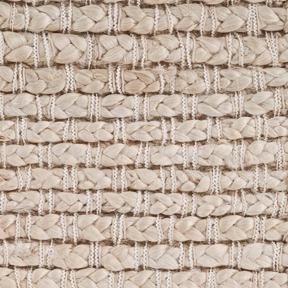 Contemporary Organic Jute Area Rug, Ivory, 9"x12"