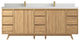 Madison Teak 84 Double Sink Bath Vanity in Light Natural 2" White Quartz