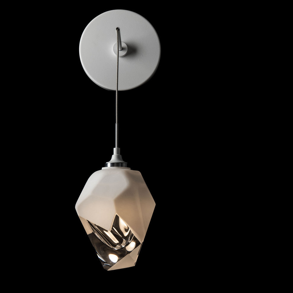 Chrysalis Small Low Voltage Sconce White Finish, White Crystal