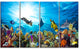 "Colorful Coral Reef With Fishes" Seascape Canvas Photo Print, 4 Panels, 48"x28"