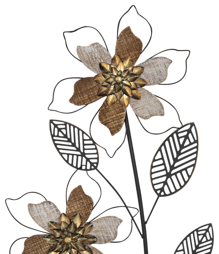 Metal Wire Flower Wall D"cor Piece