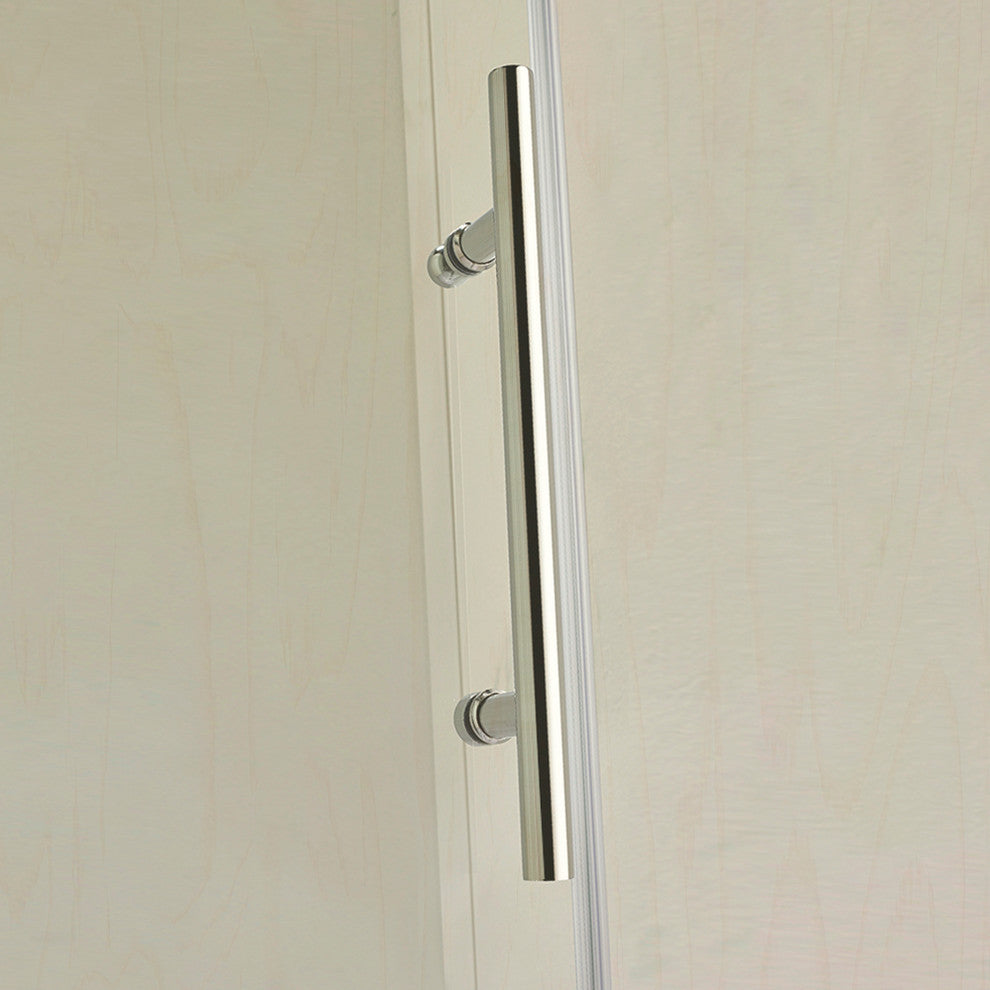 Woodbridge Frameless Brushed Stainless Steel Sliding Tub Door, 56"- 60"x62"