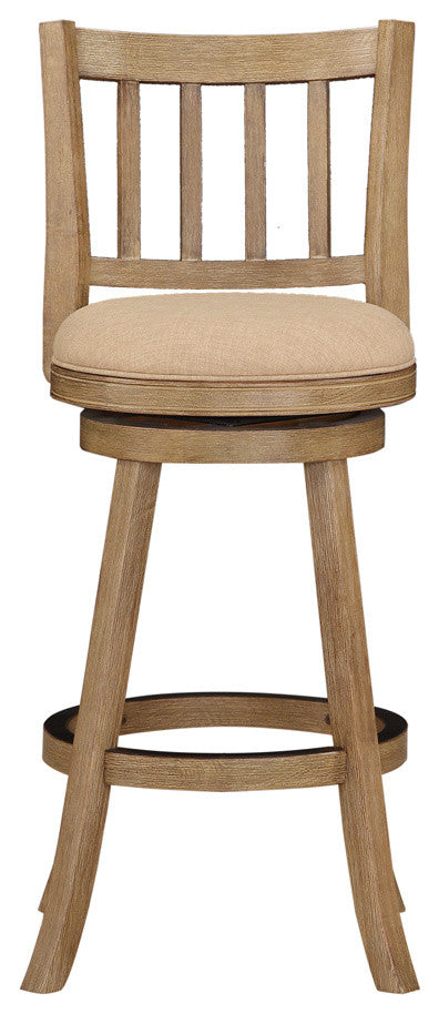 29" Sheldon Barstool, Driftwood Gray Wire-brush and Oatmeal