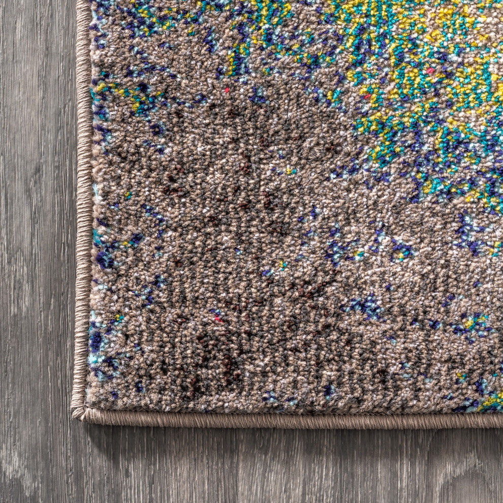 Contemporary POP Modern Abstract Multi/Yellow 5' x 8' Area Rug