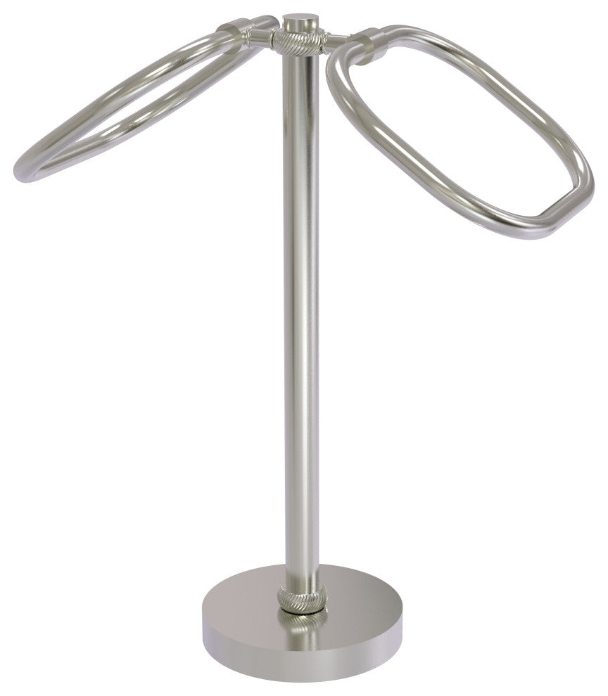 Two Ring Oval Guest Towel Holder, Satin Nickel