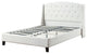 Eastern King Bed,White Bonded Leather