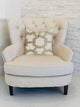 Linked Charisma Luxury Throw Pillow in Beige and Brown Tones, 18"x18"