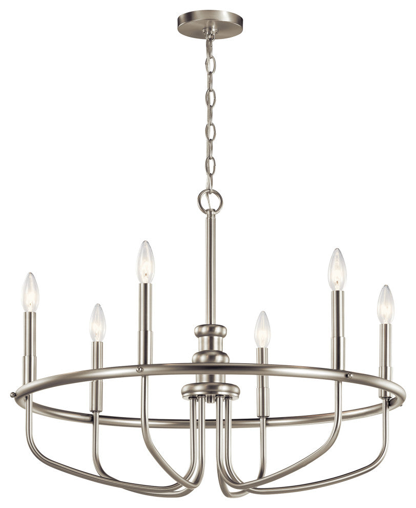 Capitol Hill Brushed Nickel Chandelier 6-Light