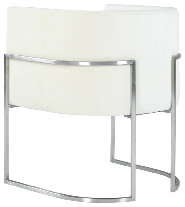 Home Square Giselle 19" Transitional Velvet Dining Chair in Cream - Set of 2