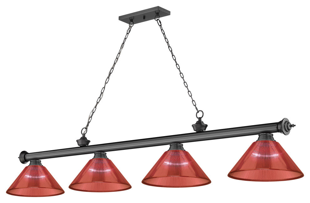 Zlite 2306-4BP-ARBG 4-Light Billiard, Burgundy