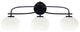 Cavella 3 Light Bath Bar, Matte Black Finish, 7" White Muslin Glass