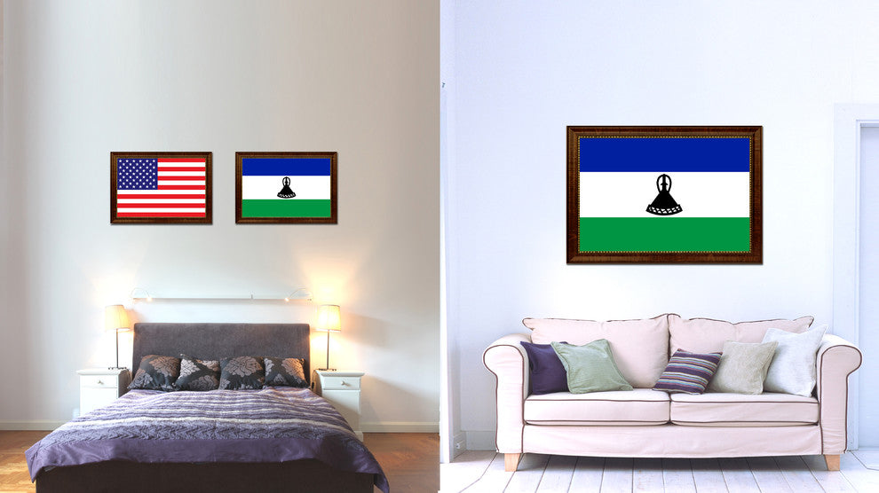 Lesotho Country Flag Canvas Print, 15"x21"