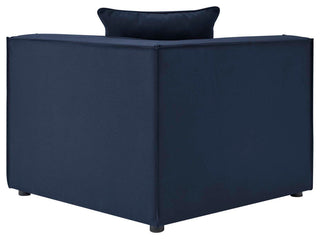Saybrook Outdoor Patio Upholstered 5-Piece Sectional Sofa Navy