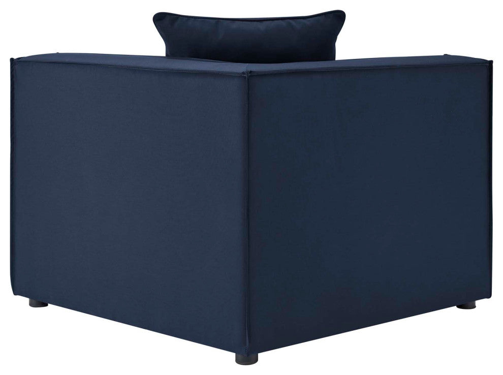 Saybrook Outdoor Patio Upholstered 5-Piece Sectional Sofa Navy
