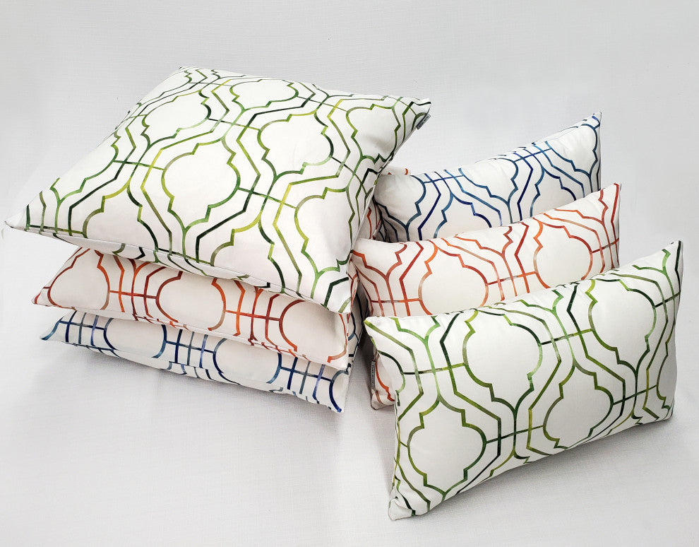 Biltmore Gate Blue Throw Pillow 12x20, with Polyfill Insert