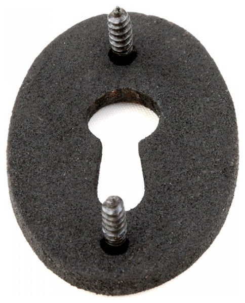 Renovators Supply Black Keyhole Escutcheon 1.75"Wrought Iron Keyhole Cover Plate