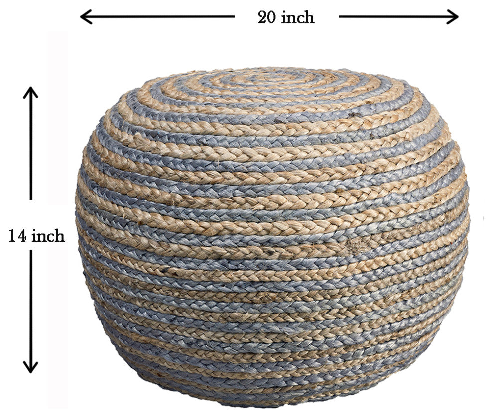 Natural Braided Pouf