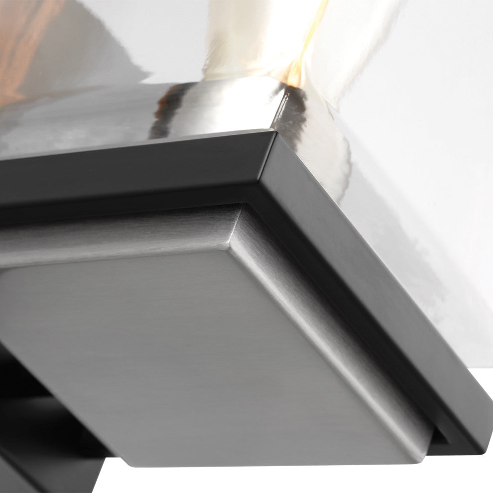 Crossroads 1-Light Vanity, Matte Black With Clear Glass