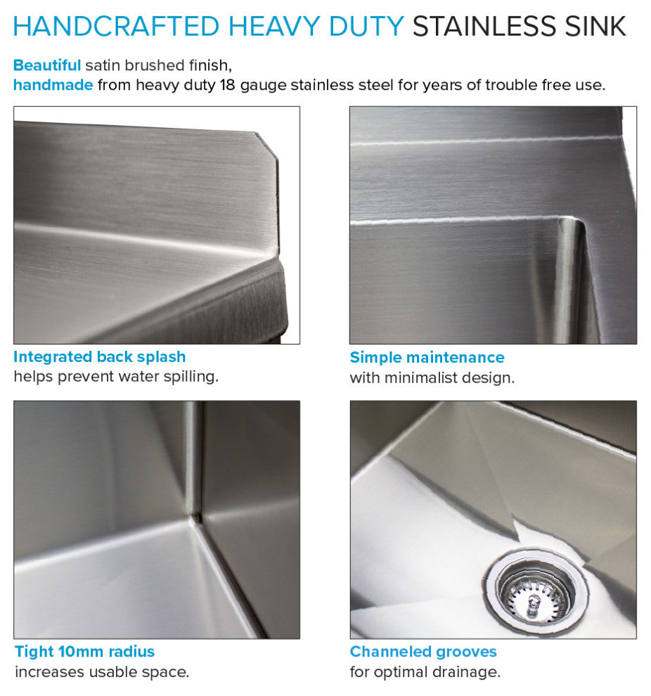 Transolid 24"x22"x35" Steel Laundry Sink Kit, Brushed