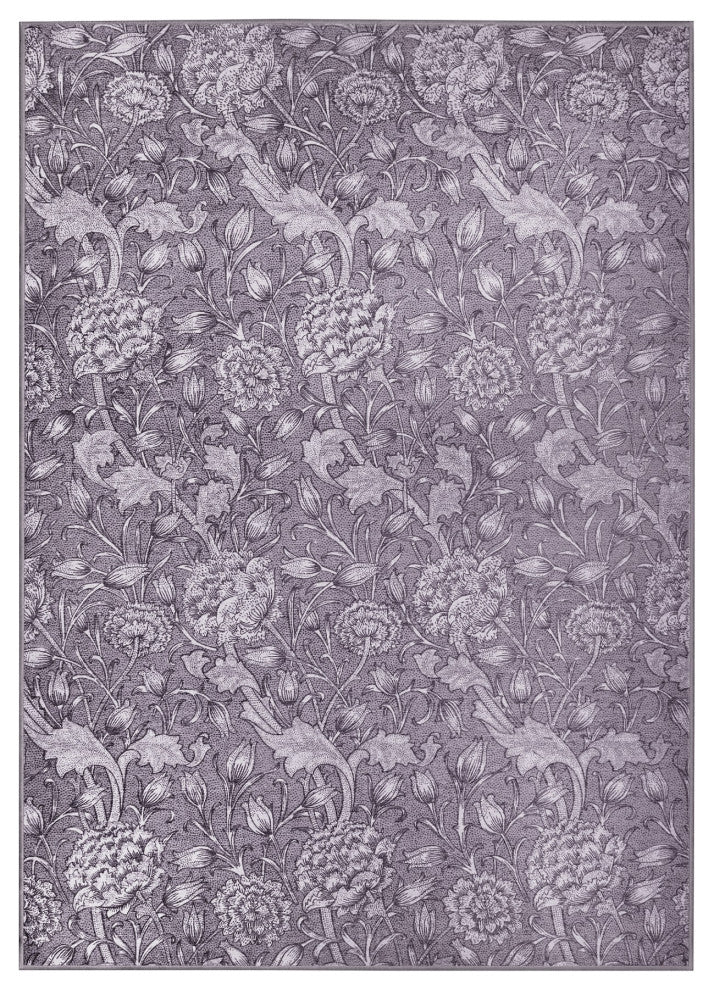 My Magic Carpet Washable Rug Kalini Floral Woodland Brown, 5' X 7'
