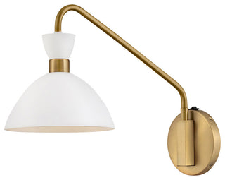 Lark 83250 Simon 1 Light 13" Tall Adjustable Hardwired or Plug-In - Matte White