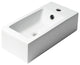 Abc116 White 20" Small Rectangular Wall Mounted Ceramic Sink With Faucet Hole