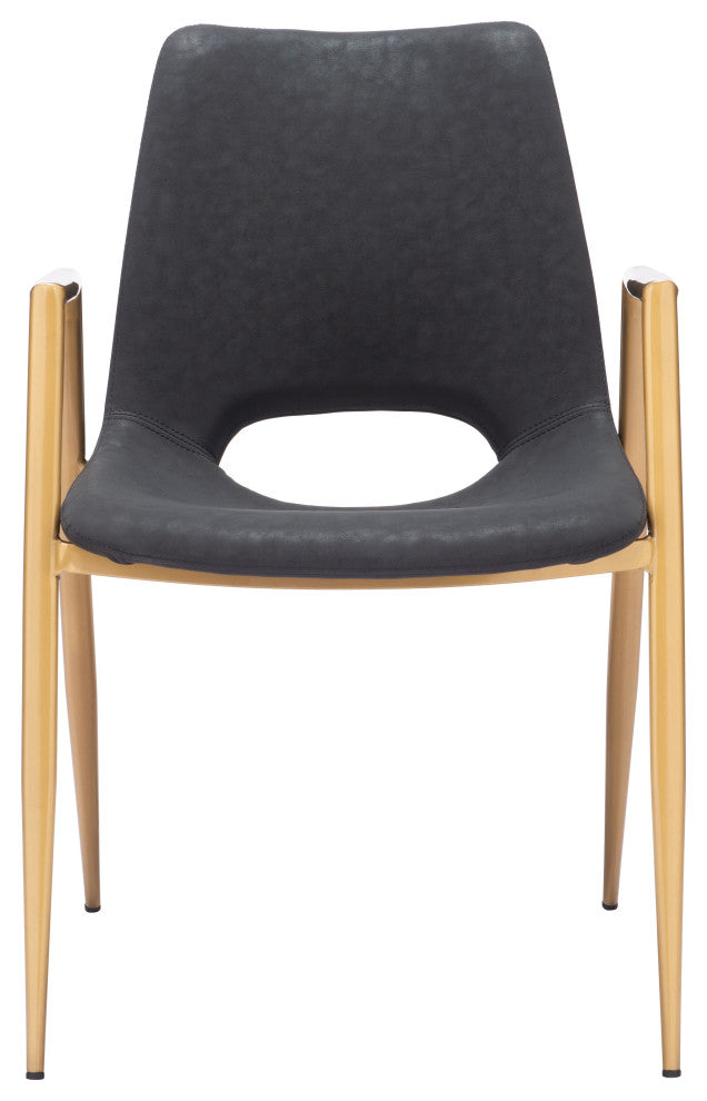 Desi Dining Chair (Set of 2) Black & Gold