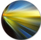 Brown Blue Focus Light, Abstract Digital Art Round Metal Wall Art, 38"