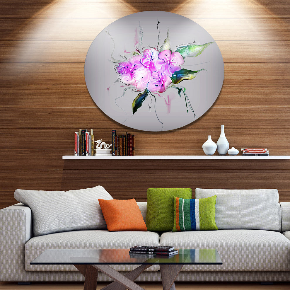 Purple And Pink Pansies Flowers, Animal Disc Metal Wall Art, 11"