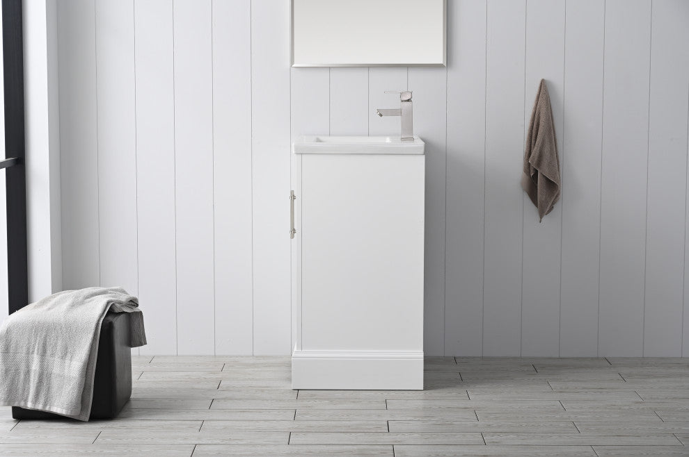 Vanity Art Bathroom Vanity With Sink & Top, White, 24", White Ceramic