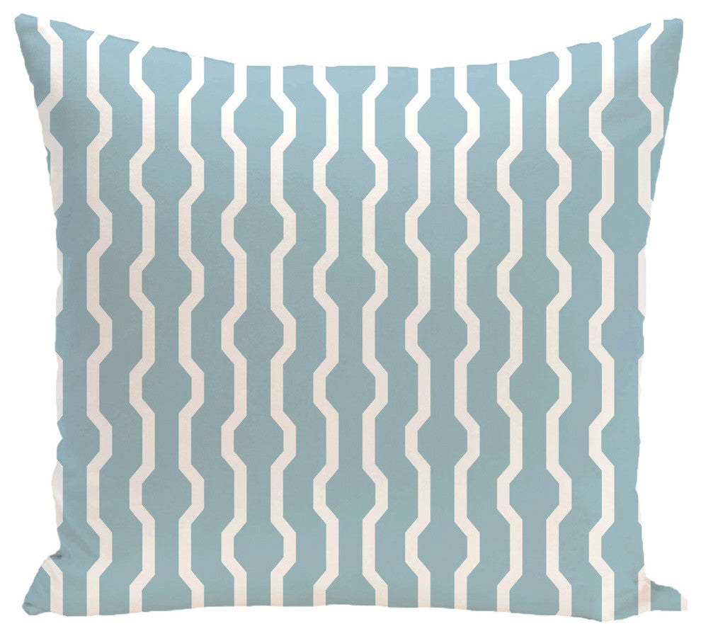 Nuts And Bolts, Decorative Geometric Print Pillow, Light Blue, 16"x16"