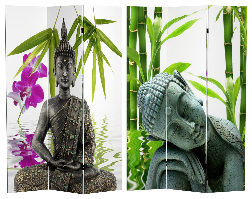 6' Tall Double Sided Serenity Buddha Room Divider