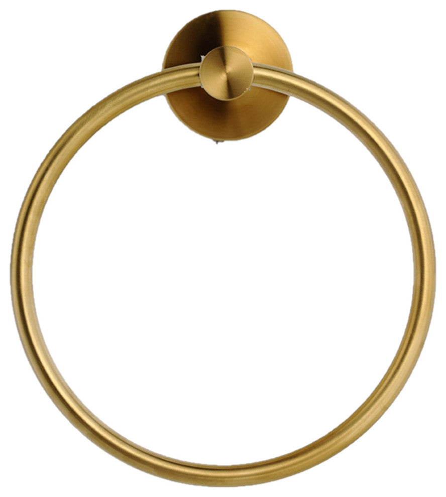 Elizabeth Wall Mounted Towel Ring in Brass Gold