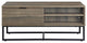 Coffee Table With 2 Open Compartments, Rustic Oak and Black