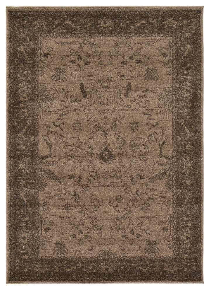 Rug Unique Loom La Jolla Light Brown Rectangular 4' 0 x 6' 0