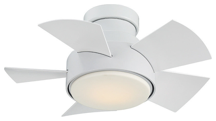 Modern Forms Vox Flush Mount Ceiling Fan, Bronze, Matte White, 26"
