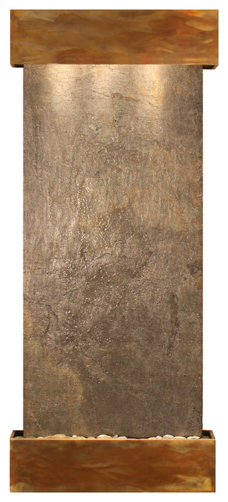 Inspiration Falls Water Fountain, Green Featherstone, Rustic Copper, Square