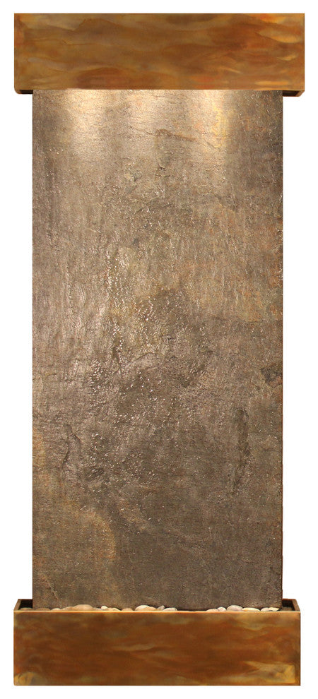 Inspiration Falls Water Fountain, Green Featherstone, Rustic Copper, Square
