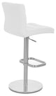 Lush Adjustable Height Swivel Bar Stool - Round Flat Base, White