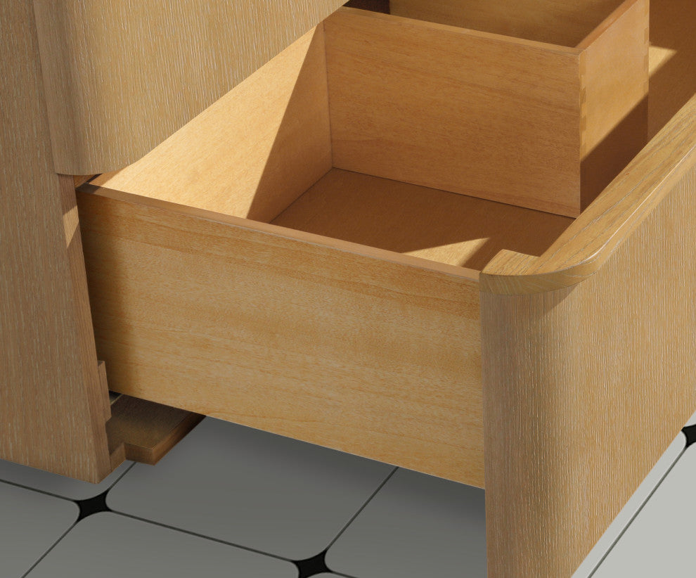 Lucas Bathroom Vanity, Washed Oak, 36", Single Sink, Floating